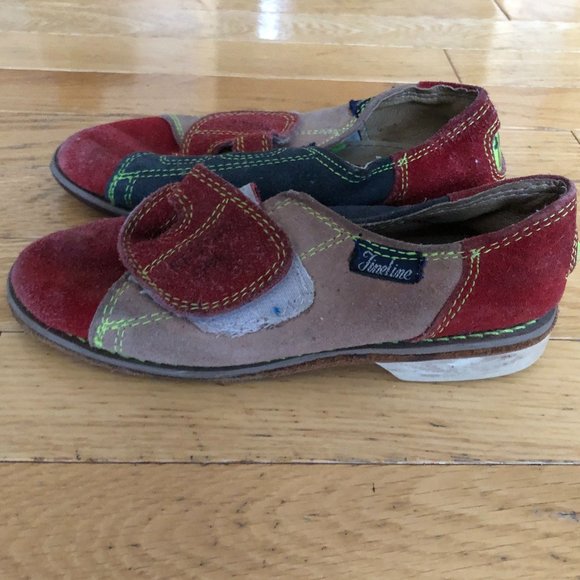 Kids' Vintage Fineline Suede Velcro Bowling Shoes - Picture 2 of 6